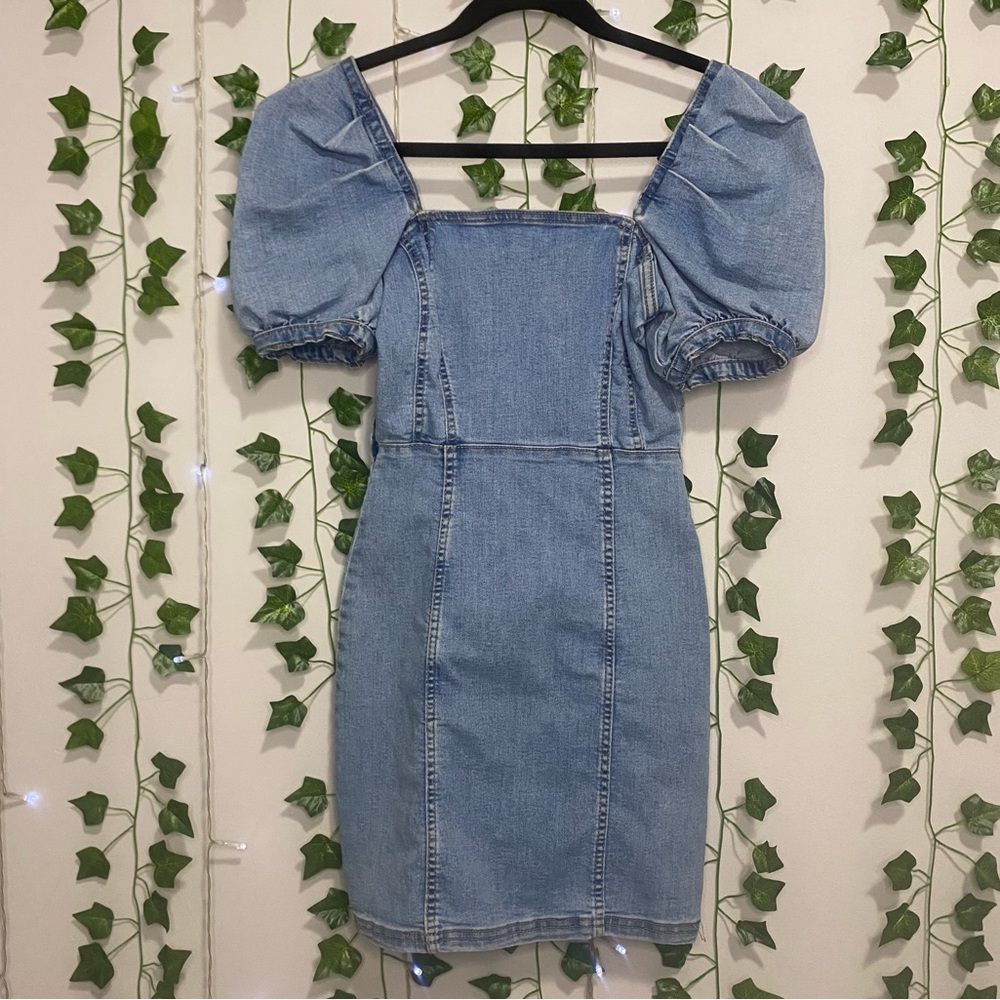 H&M puff sleeve mini dress